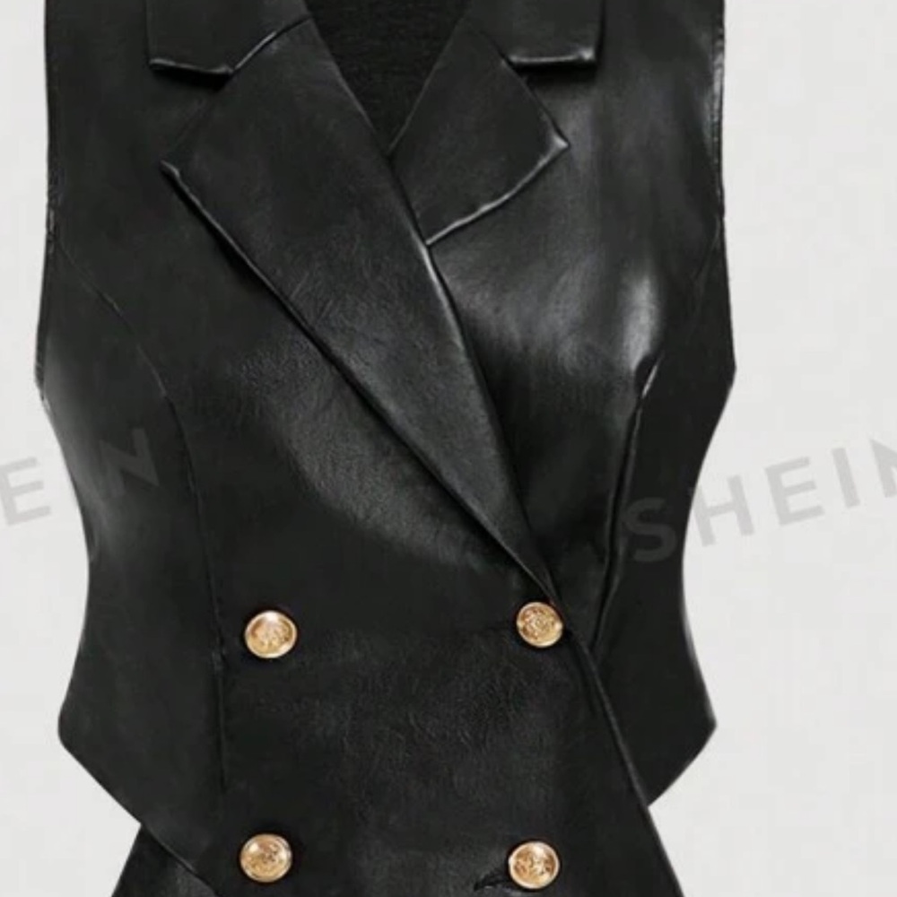 Black double breasted vest